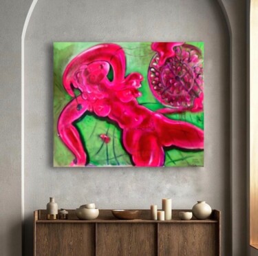 Peinture intitulée "Pomegranate juice (…" par Loveenergy Style Contemporary Unique Art, Œuvre d'art originale, Huile