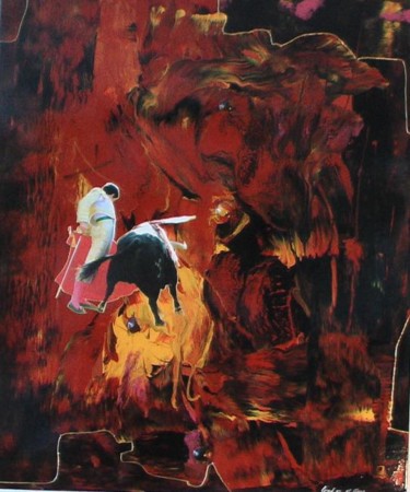 Peinture intitulée "el fuego" par Loyd, Œuvre d'art originale