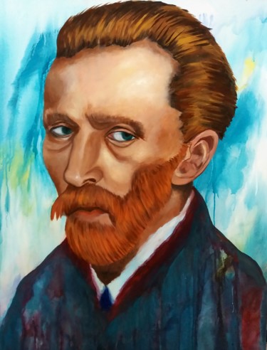 Painting titled "Vincent Van Gogh" by Loyth Sousa, Original Artwork, Acrylic
