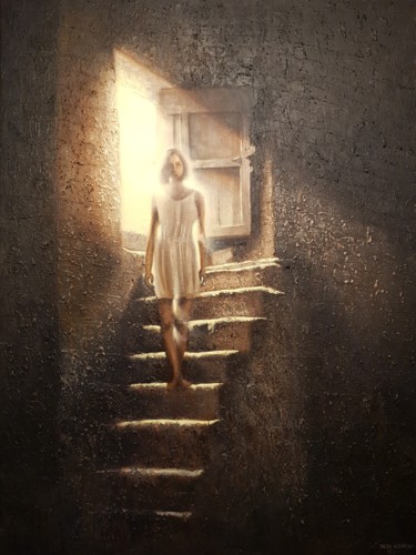Painting titled "Against the light" by Jacek Łoziński, Original Artwork, Acrylic