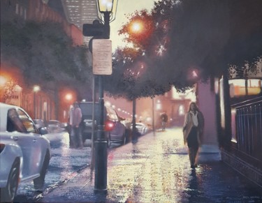 Malarstwo zatytułowany „The street” autorstwa Jacek Łoziński, Oryginalna praca, Akryl