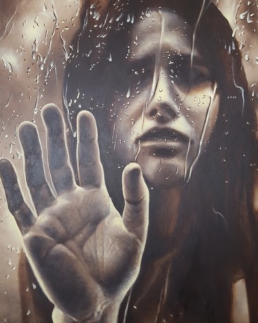 Malarstwo zatytułowany „"Behind the window"” autorstwa Jacek Łoziński, Oryginalna praca, Akryl