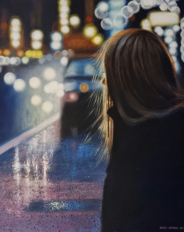 Malarstwo zatytułowany „City lights 2” autorstwa Jacek Łoziński, Oryginalna praca, Akryl
