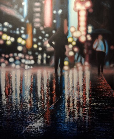 Painting titled "Rainy 2" by Jacek Łoziński, Original Artwork, Acrylic
