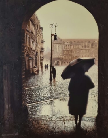 Malerei mit dem Titel "Rainy weather 2" von Jacek Łoziński, Original-Kunstwerk, Acryl