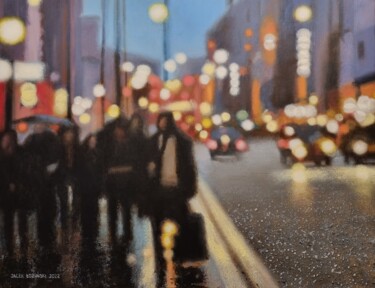 Malarstwo zatytułowany „City lights 3” autorstwa Jacek Łoziński, Oryginalna praca, Akryl