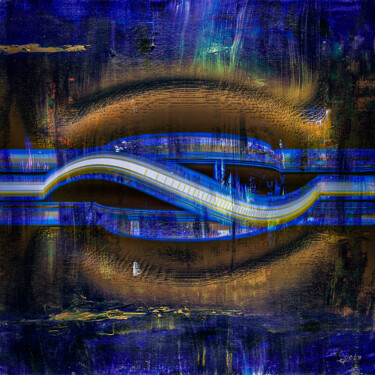 Arte digital titulada "Abstract Radio Waves" por Lecointre Patrick Artiste - Photographe, Obra de arte original, Pintura Dig…