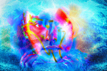 Digitale Kunst mit dem Titel "Dual Mask" von Lecointre Patrick Artiste - Photographe, Original-Kunstwerk, Digitale Malerei