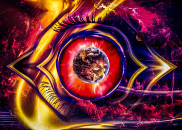 Arts numériques intitulée "Apocalyptic Eye" par Lecointre Patrick Artiste - Photographe, Œuvre d'art originale, Peinture num…