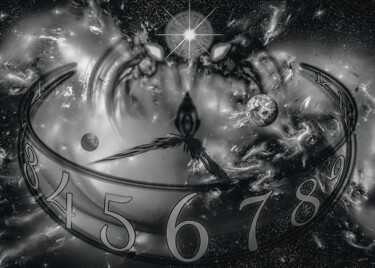 Arte digitale intitolato "Time Clock" da Lecointre Patrick Artiste - Photographe, Opera d'arte originale, Pittura digitale