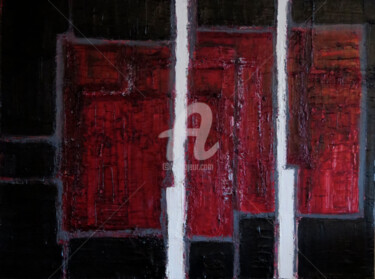 Peinture intitulée "parallèle rouge.jpg" par Louis-Philippe Riopelle, Œuvre d'art originale, Huile