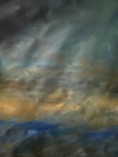 Peinture intitulée "Entre ciel et mer 2" par Liliane Rogozyk, Œuvre d'art originale, Acrylique