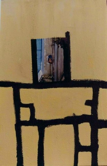 Peinture intitulée "NOIR JAUNE" par Laurence Savelli, Œuvre d'art originale, Huile