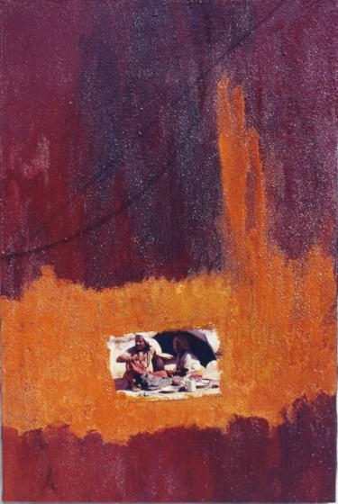 Peinture intitulée "PRUNE ORANGE" par Laurence Savelli, Œuvre d'art originale