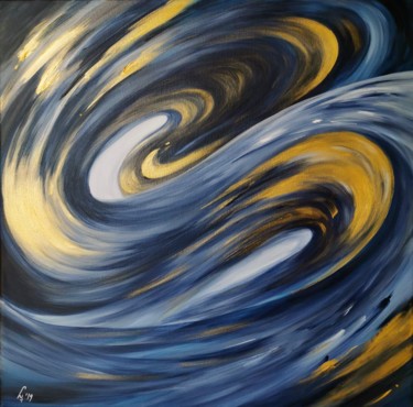 Painting titled "Going with the Flow" by Lina Sentici, Original Artwork, Acrylic