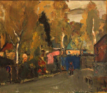 「Любец, переулок.」というタイトルの絵画 Лидия Скаргинаによって, オリジナルのアートワーク, オイル