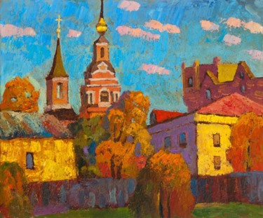 Painting titled "старая Москва, солн…" by Igor Igor Berdyshev Berdyshev, Original Artwork