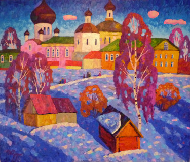 Painting titled "Давидова пустынь  х…" by Igor Igor Berdyshev Berdyshev, Original Artwork, Oil