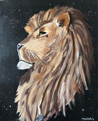 Peinture intitulée "Lion" par Ludivine Marcos, Œuvre d'art originale, Acrylique