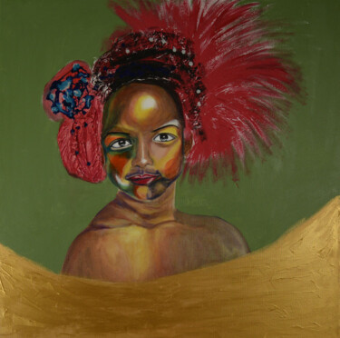Painting titled "Princess" by Lu Meng, Original Artwork, Acrylic Mounted on Wood Stretcher frame