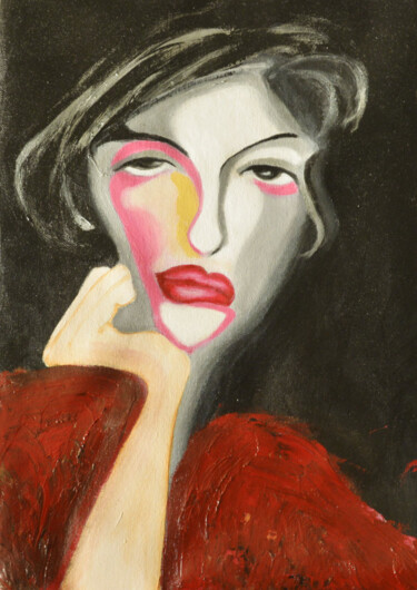 Картина под названием "Self-portrait" - Lu Meng, Подлинное произведение искусства, Акрил