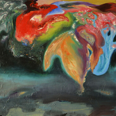 Картина под названием "The Death Of Mermaid" - Lu Meng, Подлинное произведение искусства, Акрил Установлен на Деревянная рам…