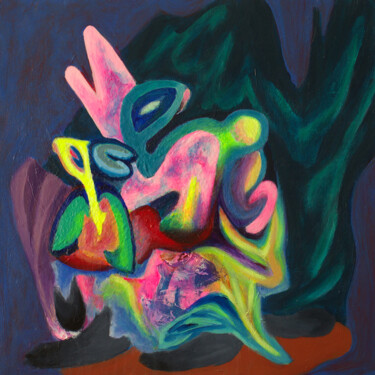 Painting titled "Rabbit——2" by Lu Meng, Original Artwork, Acrylic