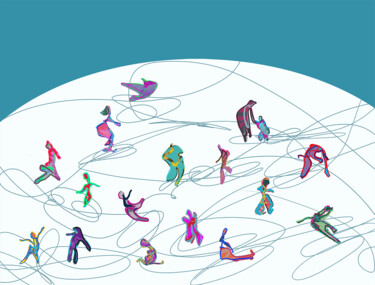 Malerei mit dem Titel "Skater" von Lu Meng, Original-Kunstwerk, 2D digitale Arbeit