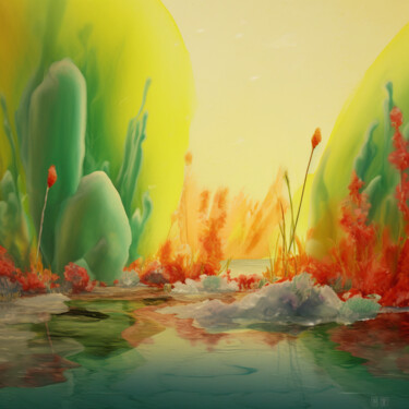 Digital Arts titled "garden01" by Lu Meng, Original Artwork, AI generated image