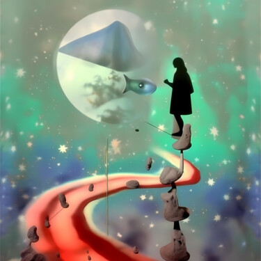 Digital Arts titled "Dream Words01" by Lu Meng, Original Artwork, AI generated image
