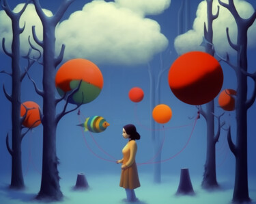 Digital Arts titled "Girl，Childhood And…" by Lu Meng, Original Artwork, AI generated image