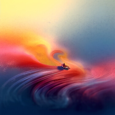 Digitale Kunst mit dem Titel "Wave02" von Lu Meng, Original-Kunstwerk, KI-generiertes Bild