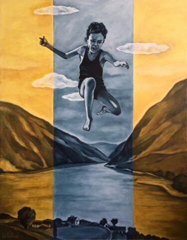 Peinture intitulée "FLIGHT РАRT 2" par Lu Sakhno, Œuvre d'art originale, Acrylique Monté sur Châssis en bois