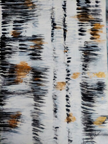Painting titled "White and Black wit…" by Lu Sho, Original Artwork, Acrylic