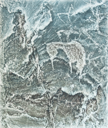 Malerei mit dem Titel "Лунный вепрь." von Eduard Loginov, Original-Kunstwerk, Acryl