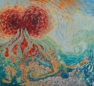 Pintura titulada "Madre Vesuvio" por Lual, Obra de arte original, Oleo Montado en Panel de madera