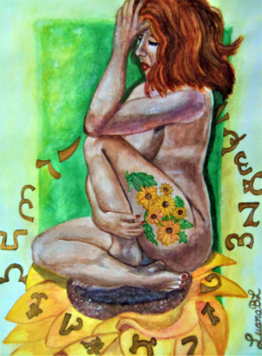 Peinture intitulée "Le chant du tournes…" par Luana Béatrice Lazar, Œuvre d'art originale, Aquarelle