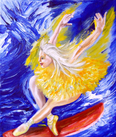 Peinture intitulée "Surf en pas de danse" par Luana Béatrice Lazar, Œuvre d'art originale, Huile