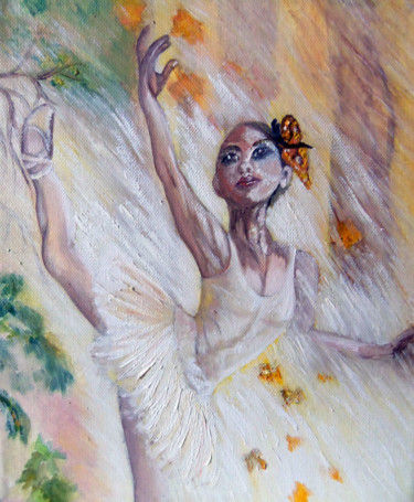Painting titled "La danse de l'aube" by Luana Béatrice Lazar, Original Artwork, Oil