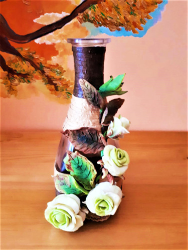 Design intitulée "Carafe aux roses" par Luana Béatrice Lazar, Œuvre d'art originale, Décoration de maison