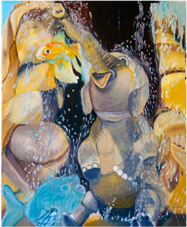 Malerei mit dem Titel "Petit Jumbo" von Luana Béatrice Lazar, Original-Kunstwerk, Öl