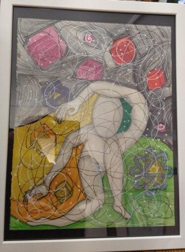 Картина под названием "Il peso della vita" - Luana Cianti, Подлинное произведение искусства, Маркер