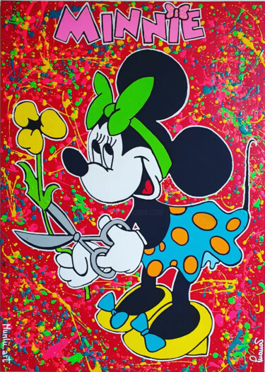 Schilderij getiteld "Minnie - Topolino n…" door Luana Muntoni (MunLu), Origineel Kunstwerk, Acryl