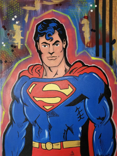 Peinture intitulée "Superman" par Luana Muntoni (MunLu), Œuvre d'art originale, Bombe aérosol