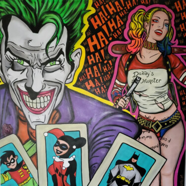 Pintura intitulada "Mr Joker & Mrs Harl…" por Luana Muntoni (MunLu), Obras de arte originais, Acrílico