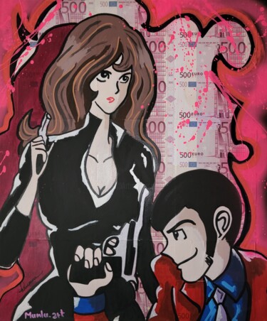 Peinture intitulée "Lupin & Margot" par Luana Muntoni (MunLu), Œuvre d'art originale, Acrylique