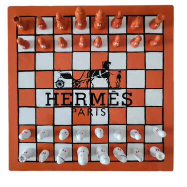 Peinture intitulée "Hermēs chessboard" par Luana Muntoni (MunLu), Œuvre d'art originale, Acrylique