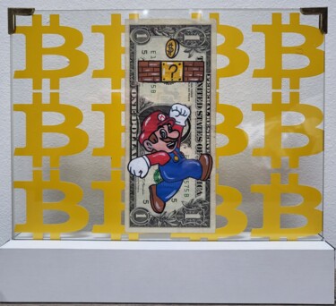 Peinture intitulée "Super Mario bitcoin" par Luana Muntoni (MunLu), Œuvre d'art originale, Marqueur