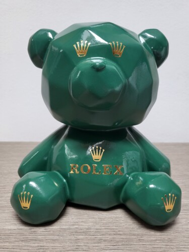 Escultura titulada "Rolex bear" por Luana Muntoni (MunLu), Obra de arte original, Pintura al aerosol