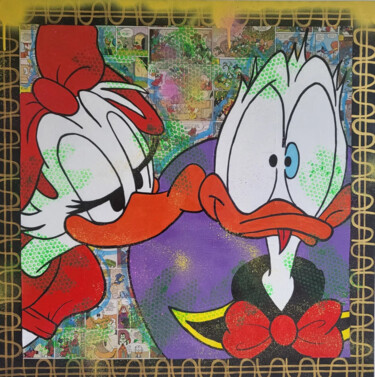 Pittura intitolato "Donald & Daisy duck" da Luana Muntoni (MunLu), Opera d'arte originale, Acrilico